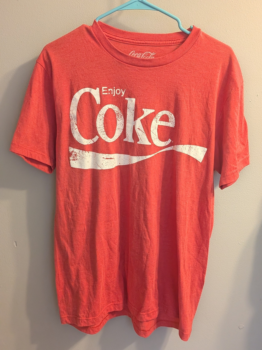 Coca Cola Coral-Red Short Sleeve 'Enjoy Coke' Graphic Tee